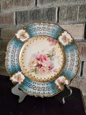 S&T Floral Blue & White Decorative Plate
